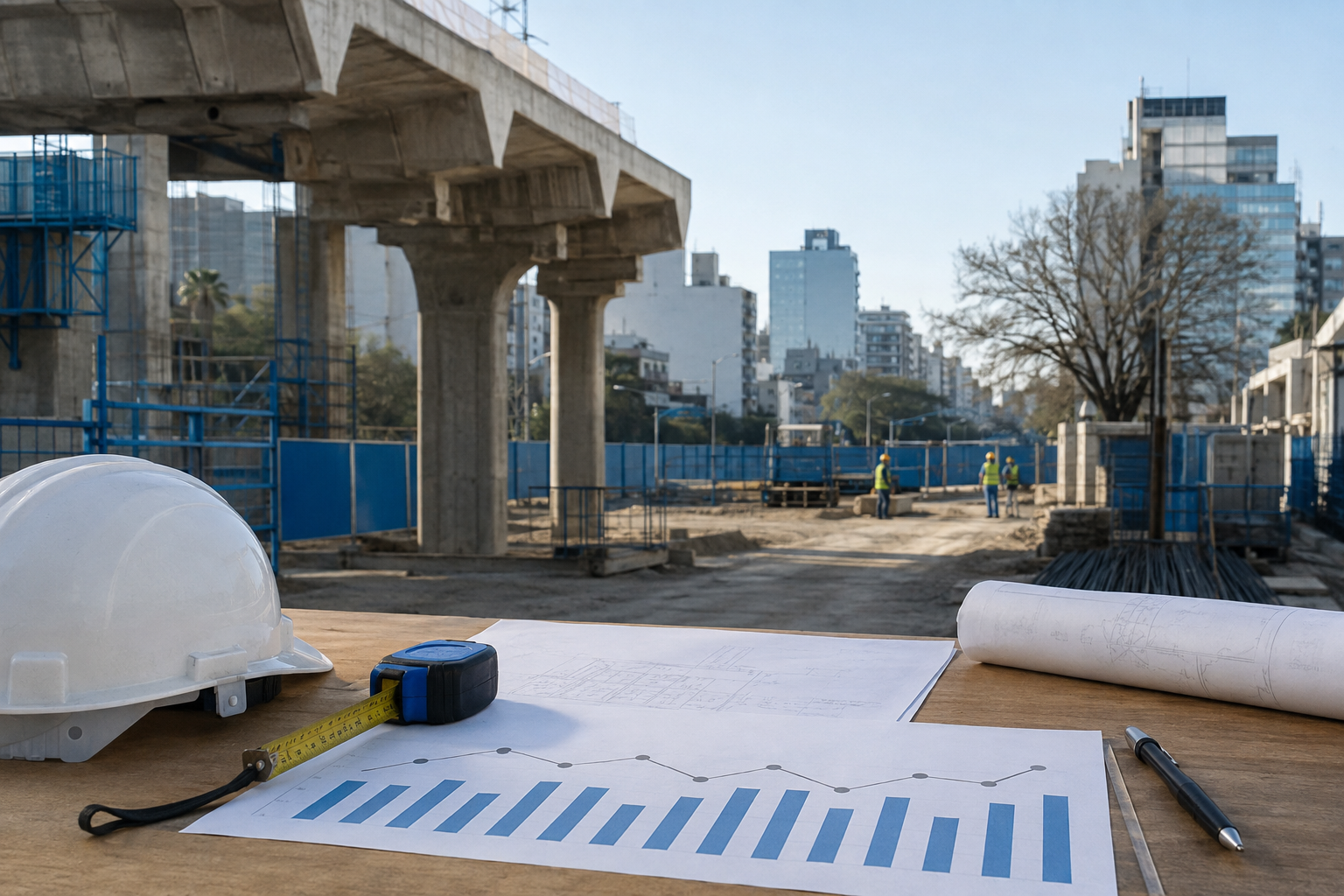 Obra pública urbana con indicadores de empleo y actividad